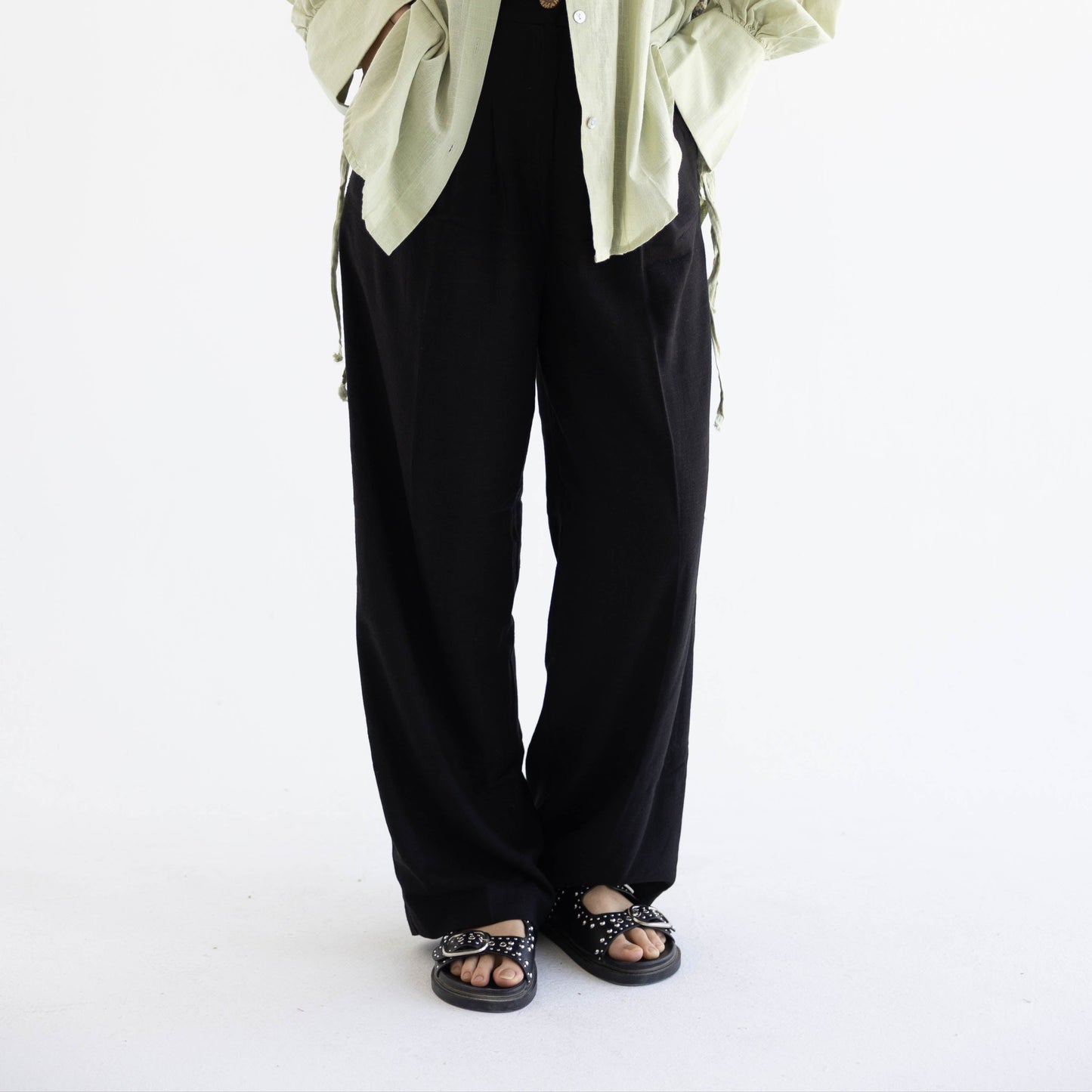 The Essential Black Linen Trouser
