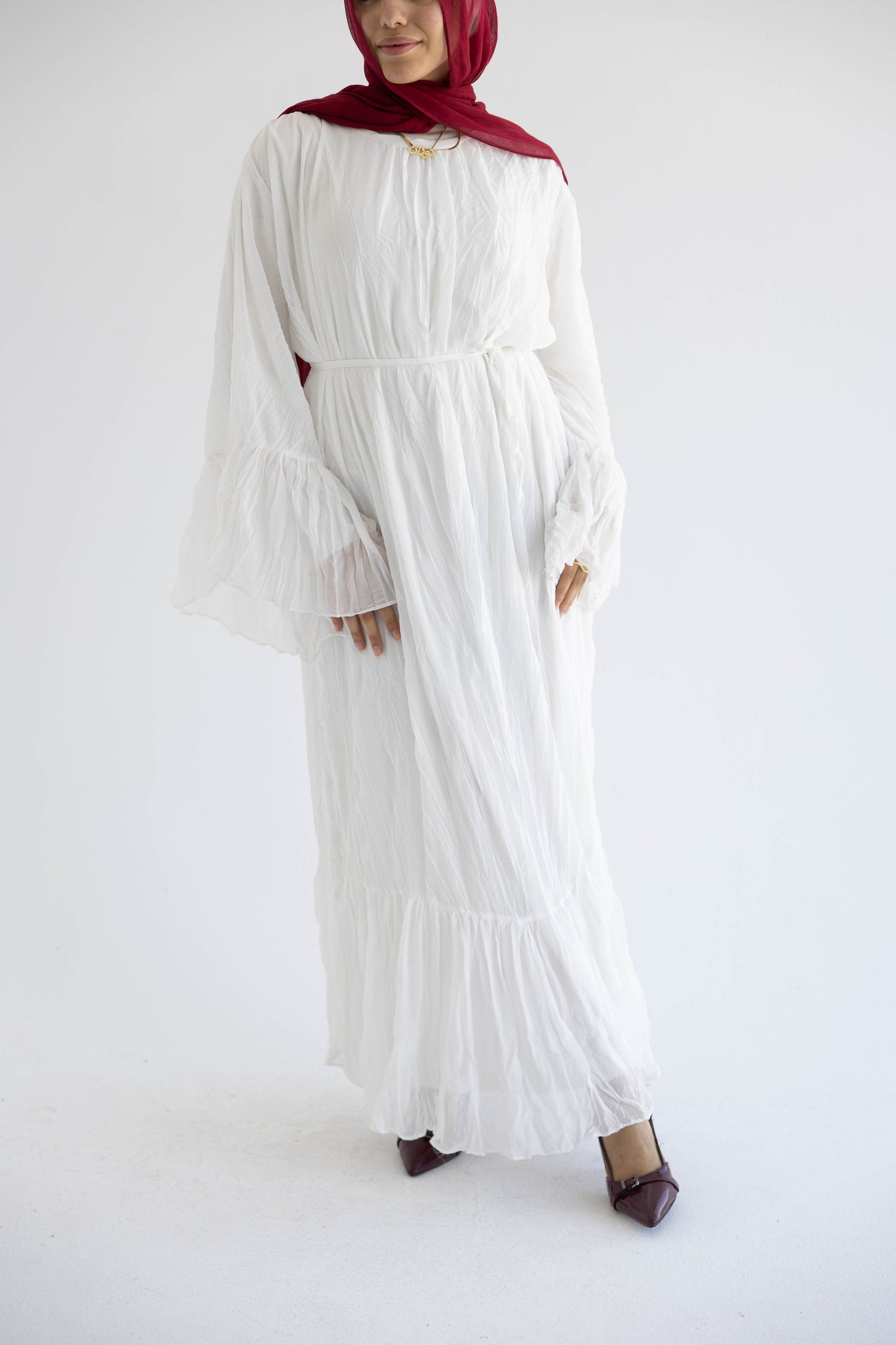 The Crush Pleated Maxi Dress | Whisper White