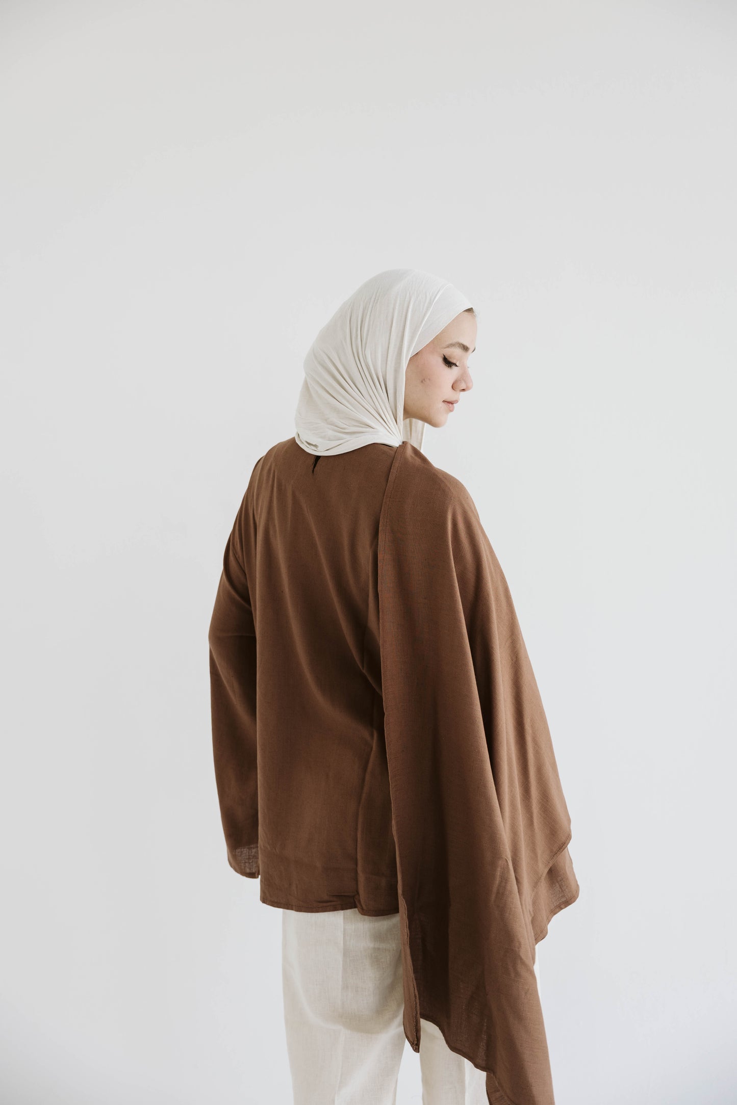 Minimalist Brown Asymmetrical  Cape Top