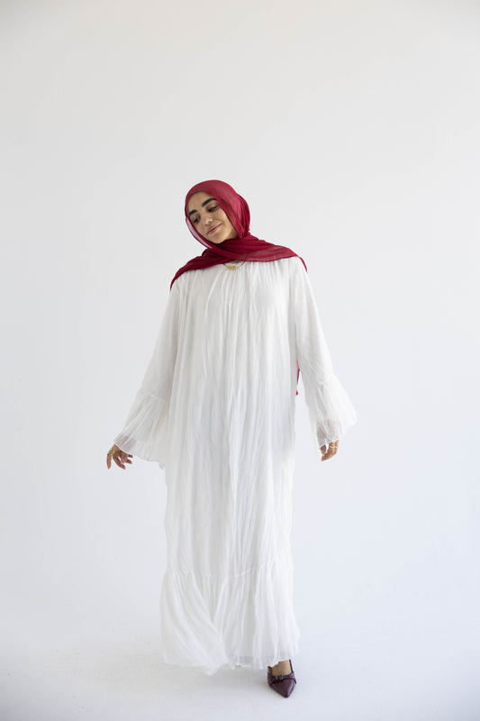 The Crush Pleated Maxi Dress | Whisper White